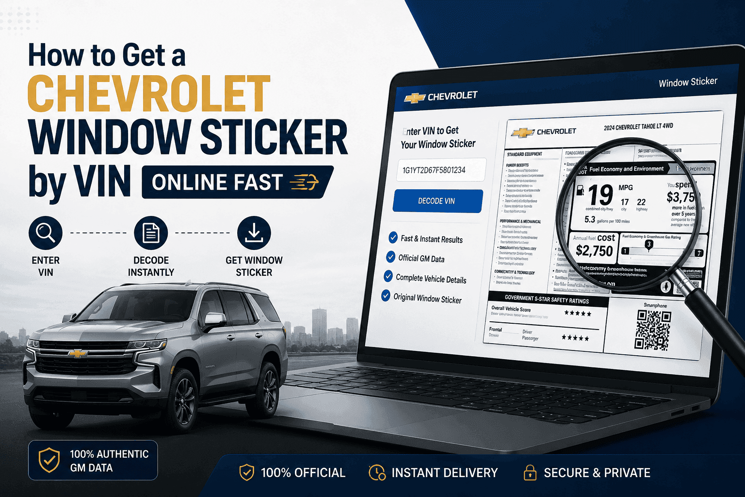 How to check a Chevrolet window Sticker by VIN